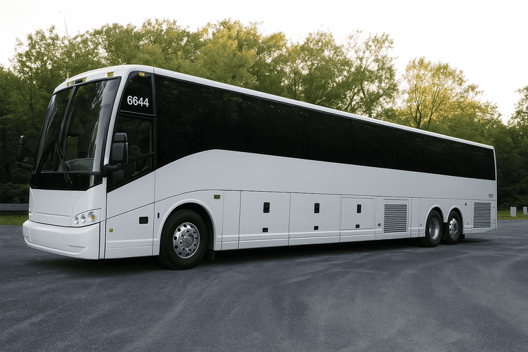 exterior of Bus Rental Company Bakersfield coach bus